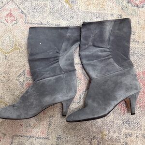 Made in Italy Gray Suede Heeled Boots